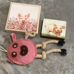 Pink Pig Wall Art and Decor Set